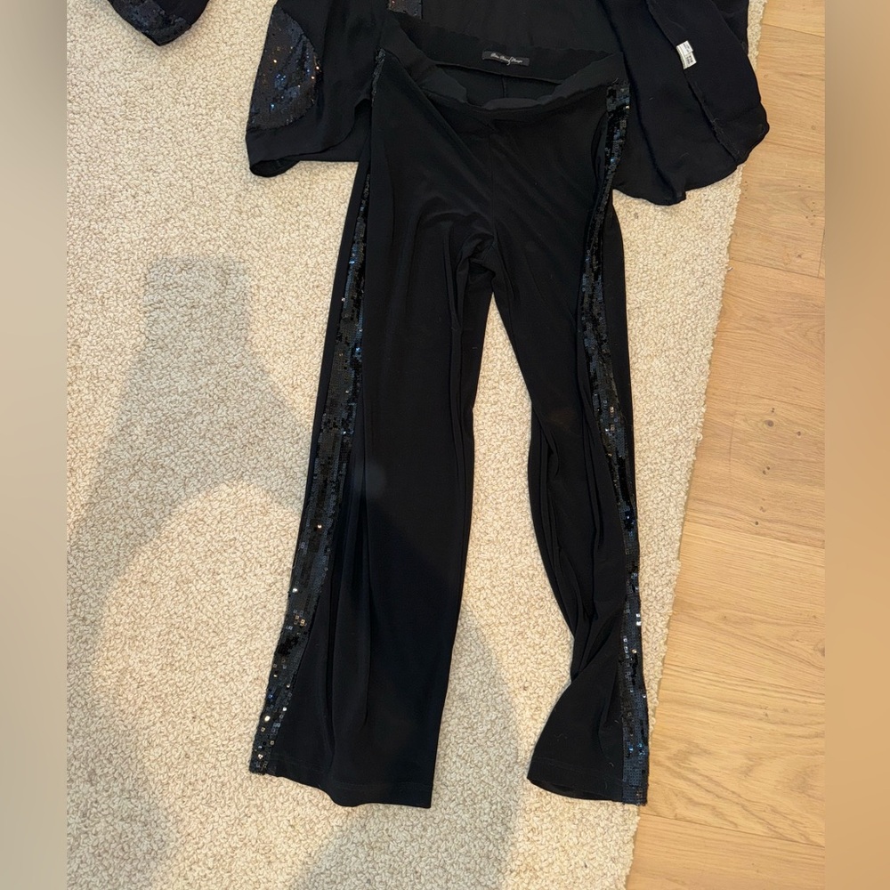 Bleu Blanc Rouge black sequin side pant size 42